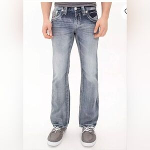 Rock Revival Mens Loic Bootcut Jeans